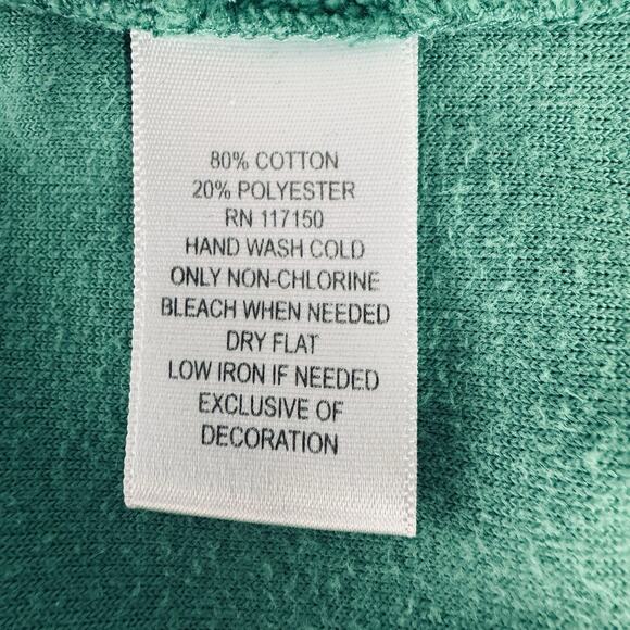 Quacker Factory LG Green Velour Shirt Sequin Velvet Holiday V Neck Christmas Top - Picture 5 of 5